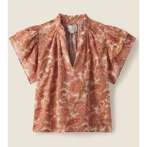 Trovata Birds of Paradis Clover Blouse Autumn Paisley size M medium